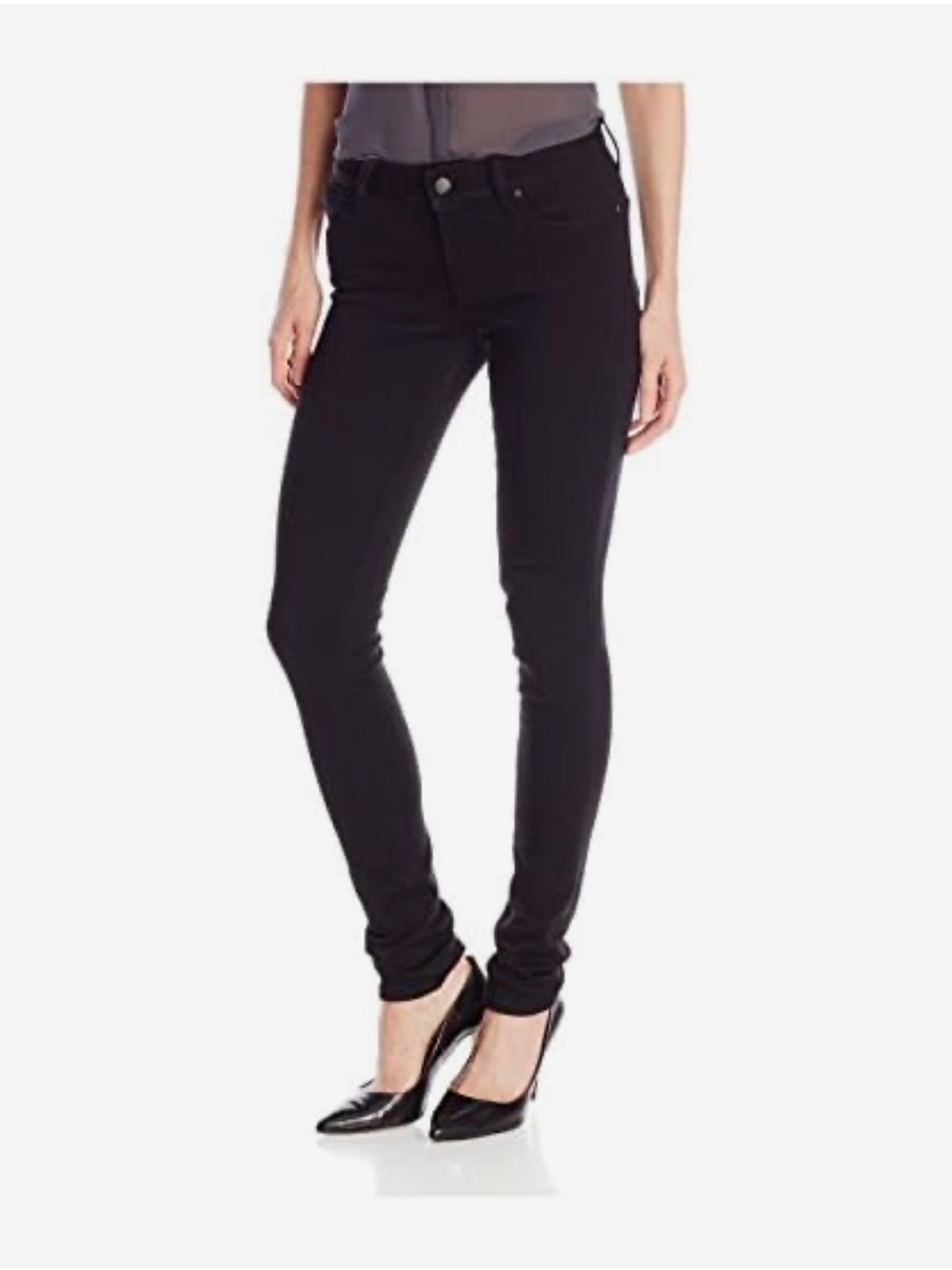 Mavi Alexa Mid Rise Super Skinny Jeans Jet Black 26